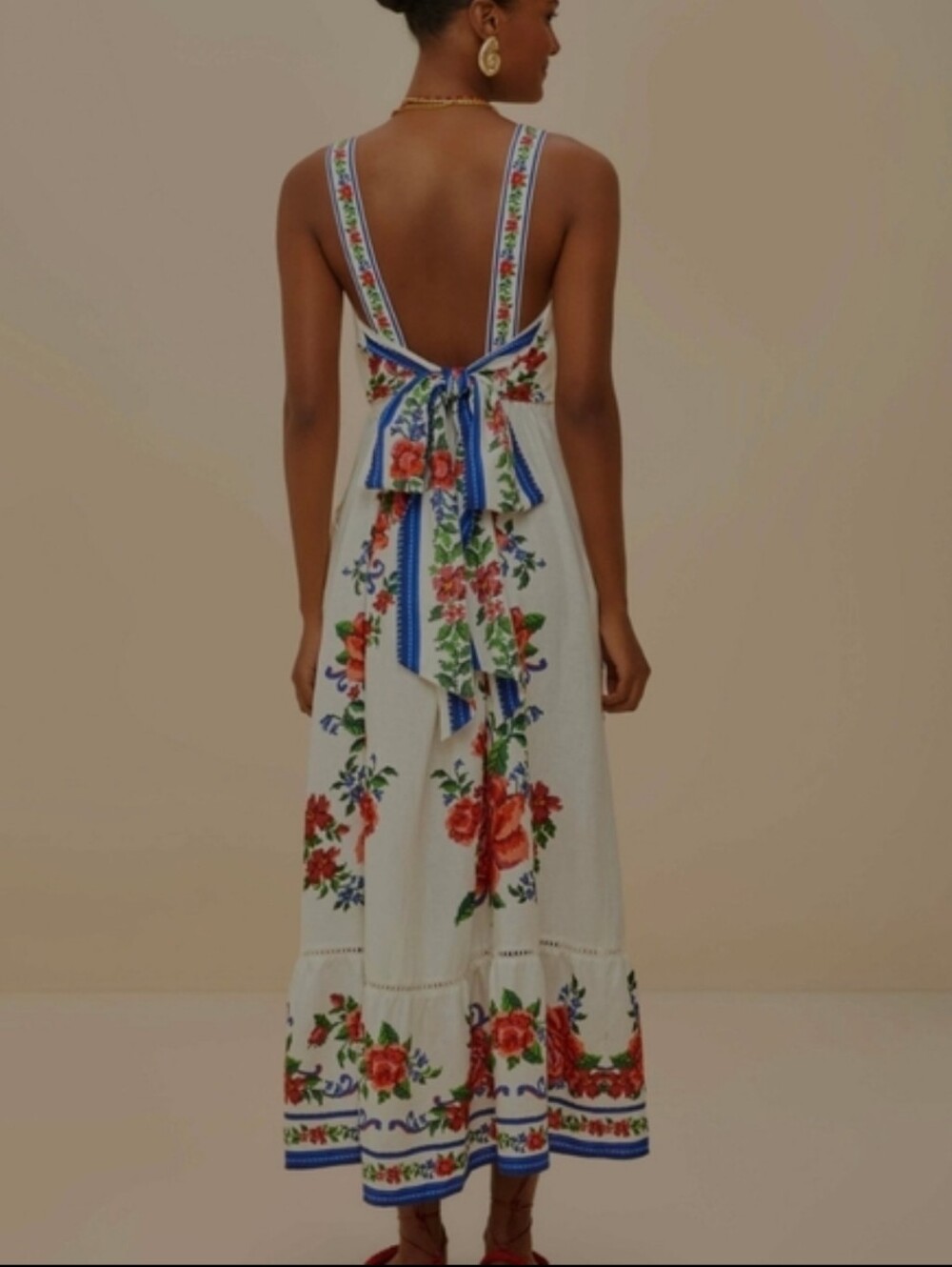 Farm Rio Off-White Flower Tapestry Maxidress - Picture 3 of 6